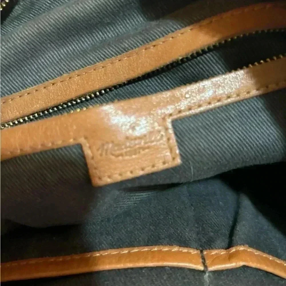 Madewell brown distressed leather satchel handbag